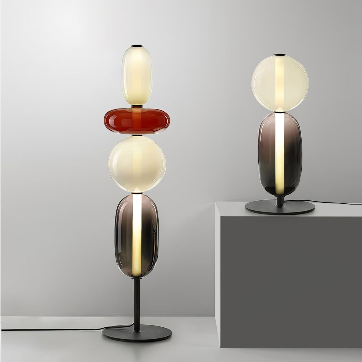 Velarelle vloerlamp met glazen bol