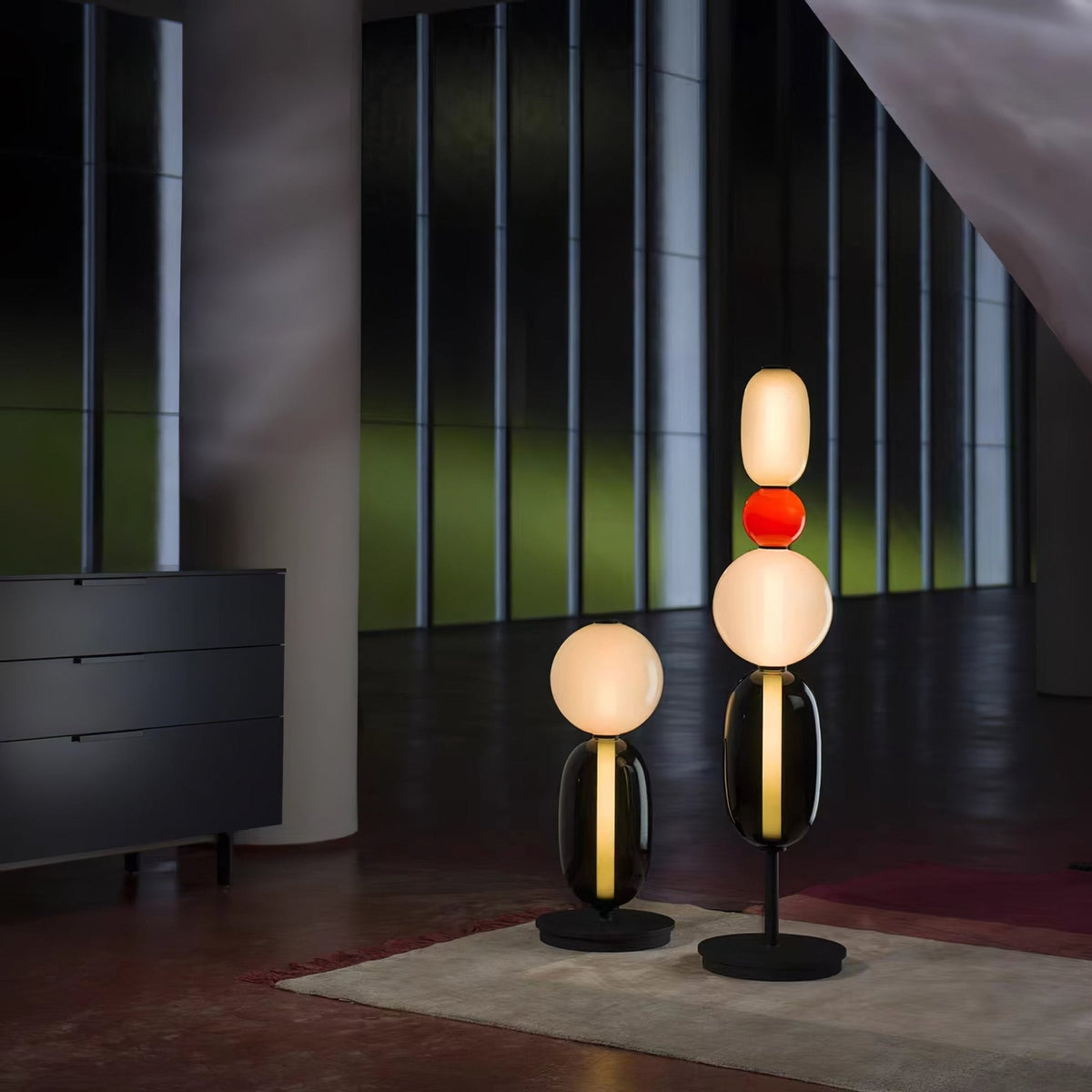 Velarelle vloerlamp met glazen bol
