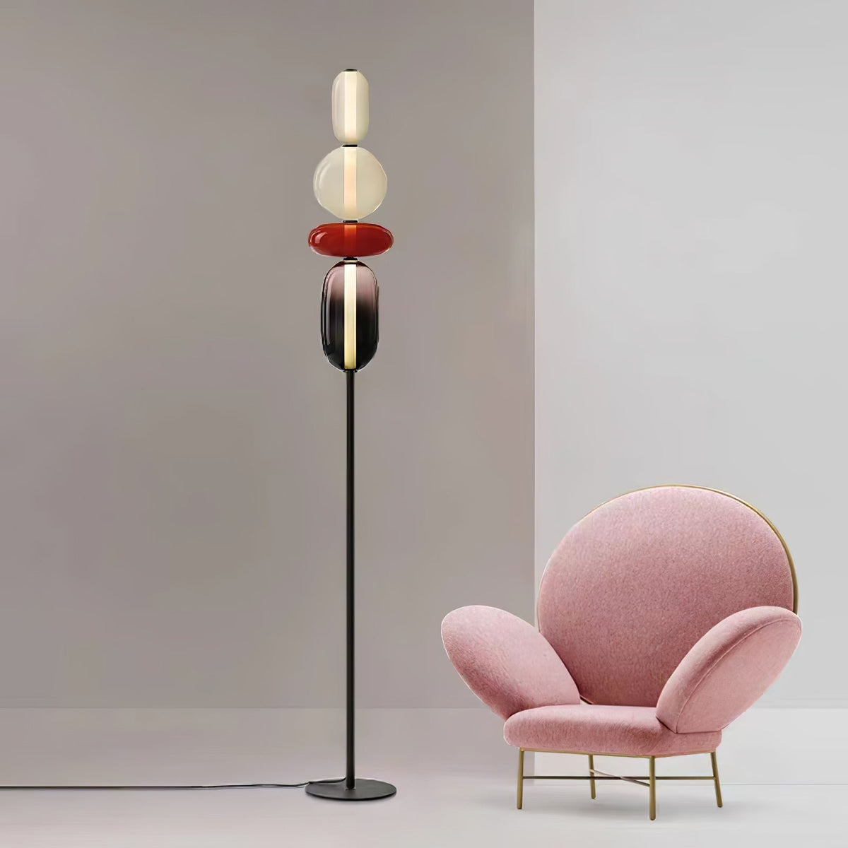 Velarelle vloerlamp met glazen bol