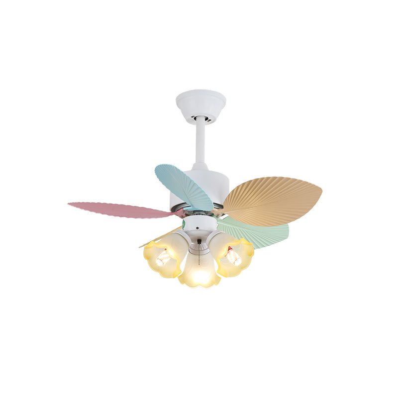 Celoia kleurrijke plafondventilator met verlichting van glas