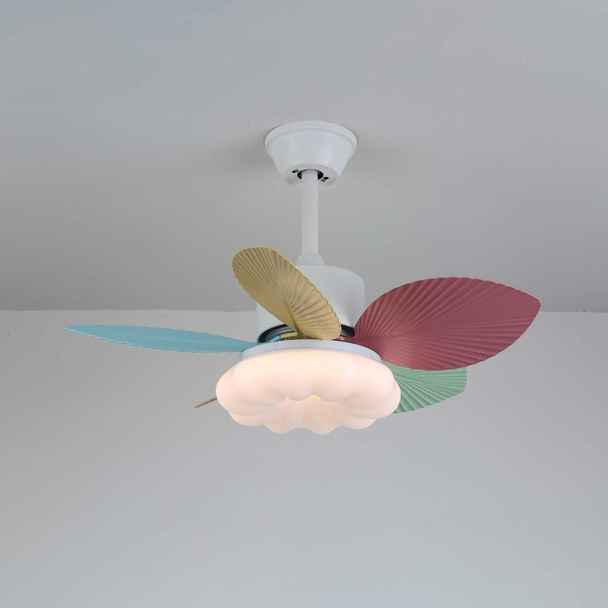 Celoia kleurrijke plafondventilator met verlichting van glas