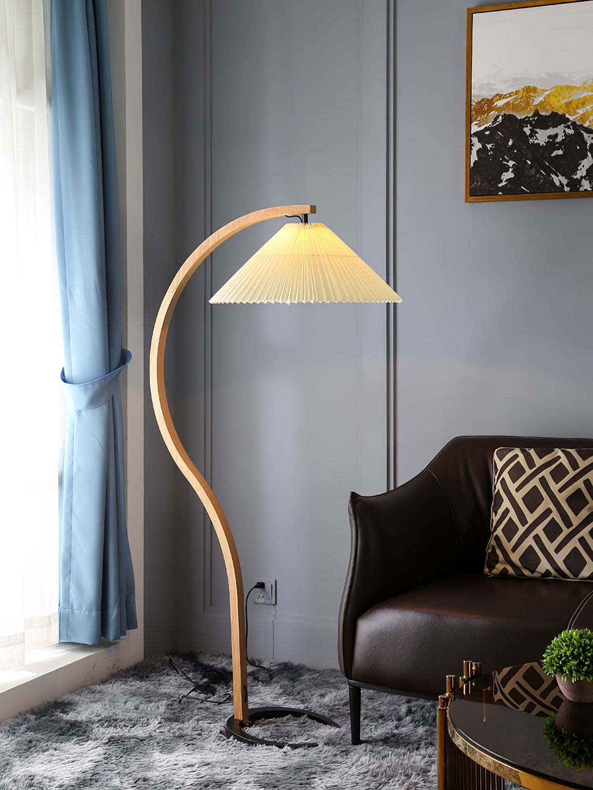 Viaro houten vloerlamp