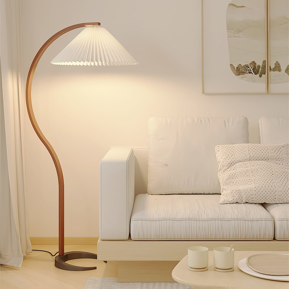 Viaro houten vloerlamp
