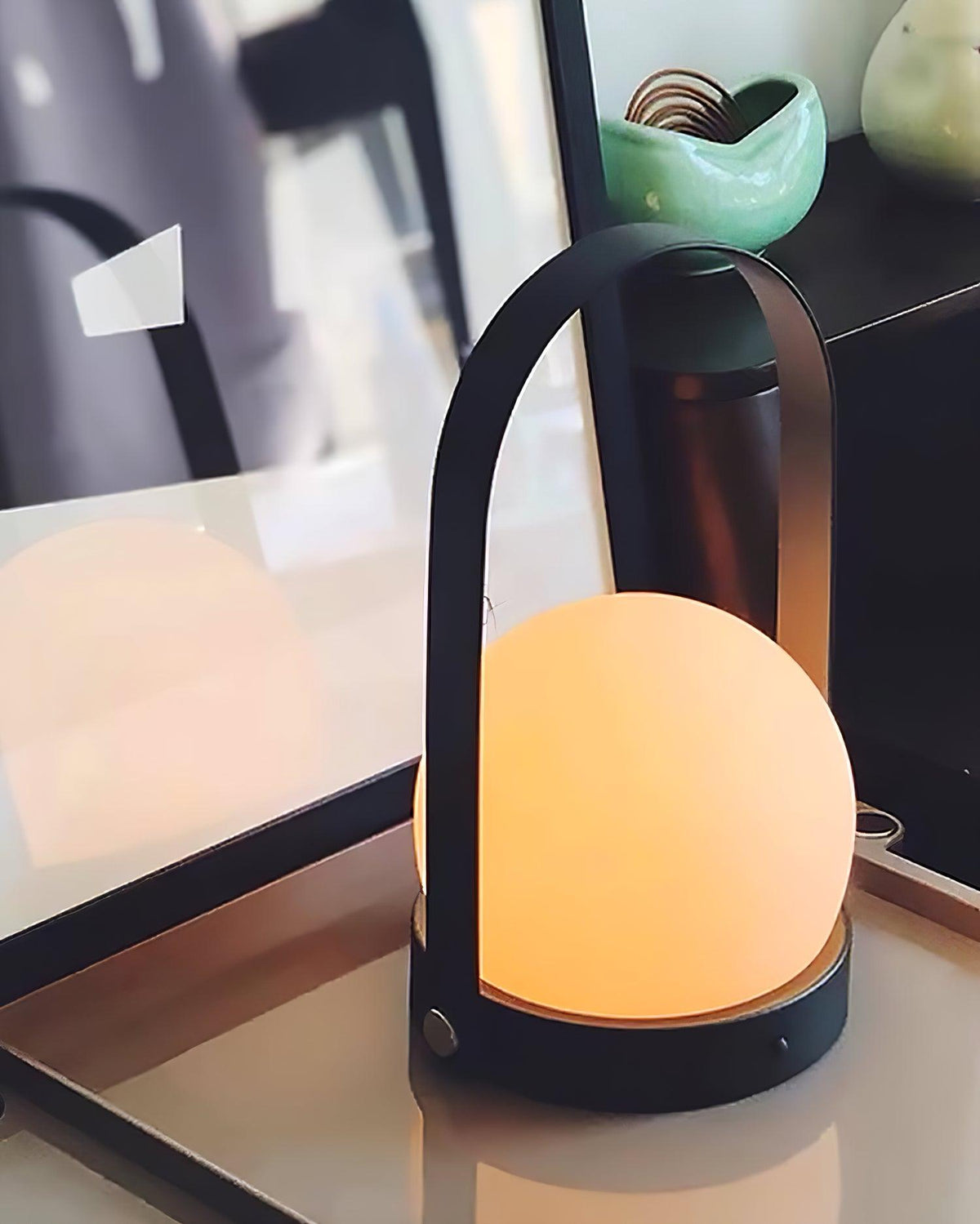 Zenon Minimalistische glazen tafellamp