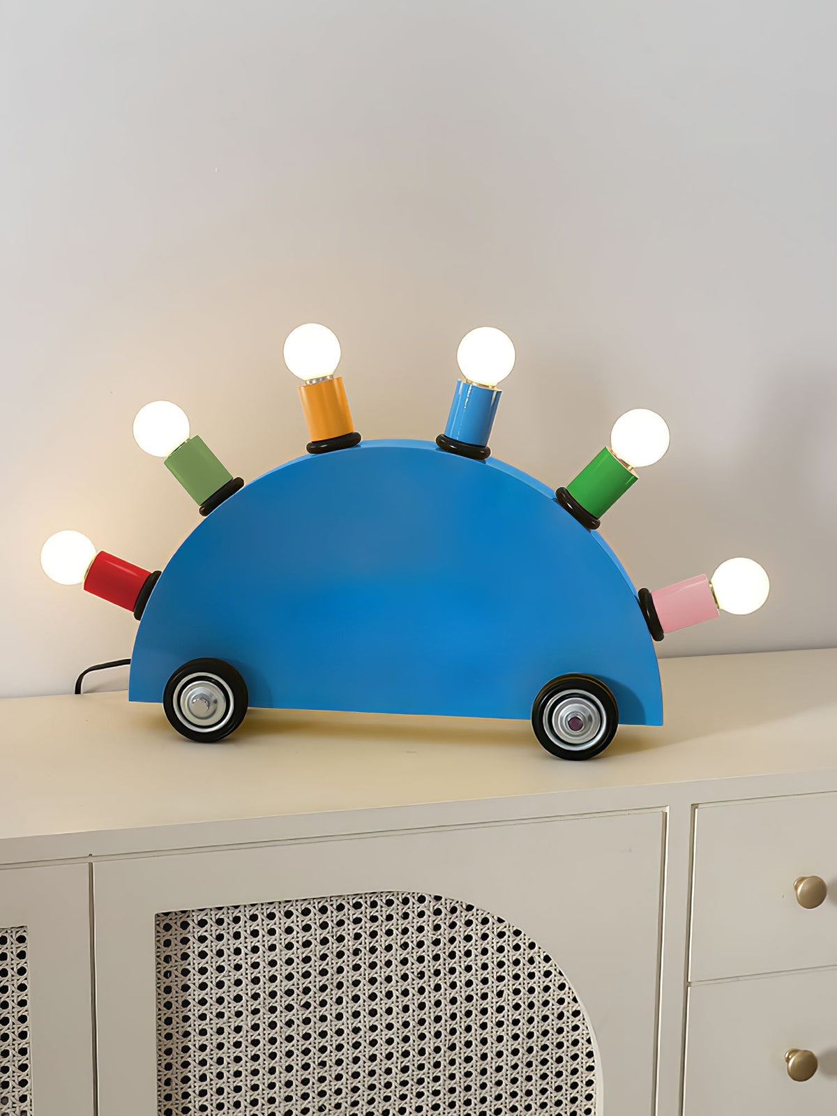 Mirerette tafellamp kleurrijk auto kinderkamer