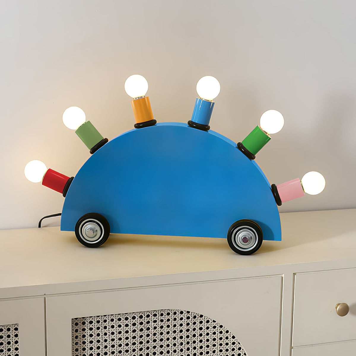 Mirerette tafellamp kleurrijk auto kinderkamer