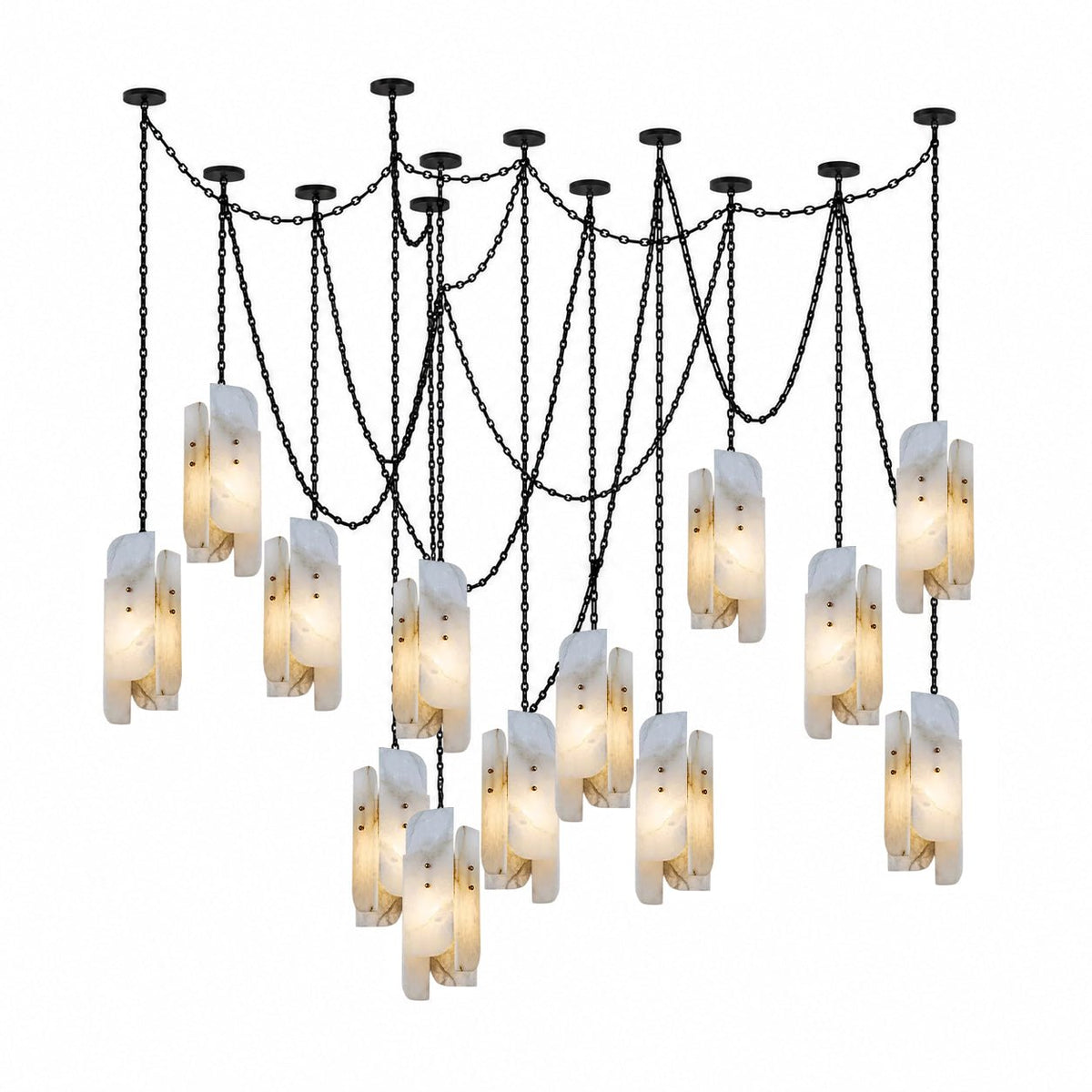 Aurevian Cascading Chain Cluster Kroonluchter