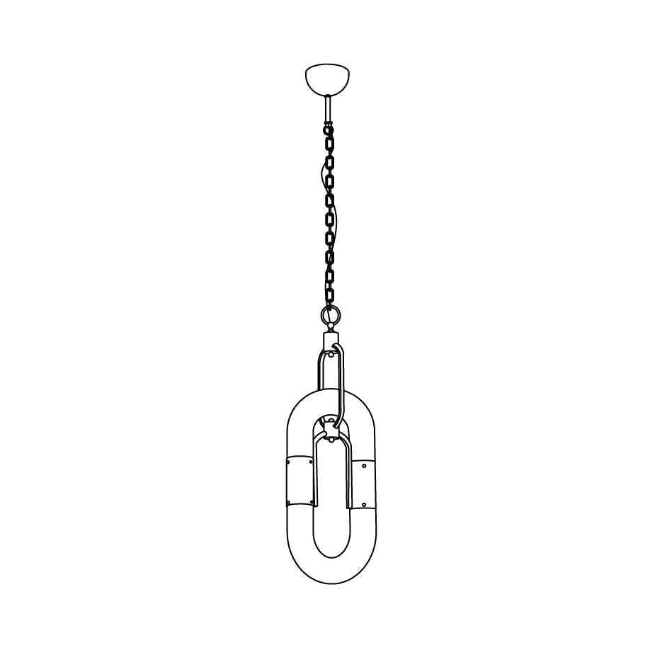 Moderne hanglamp van roestvrij staal met ketting