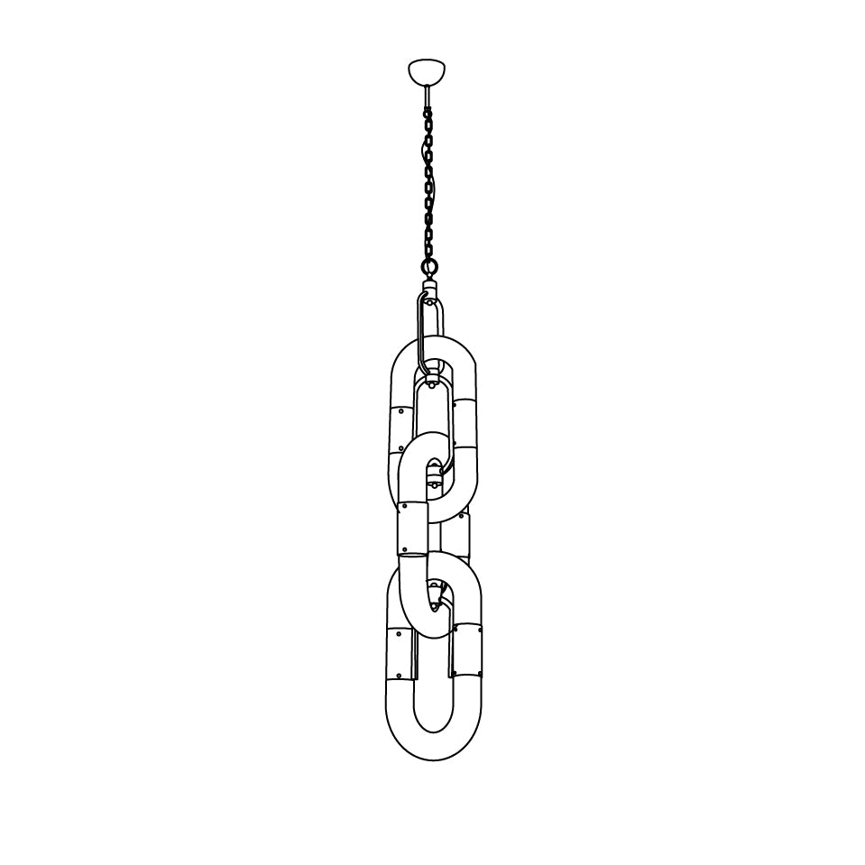 Moderne hanglamp van roestvrij staal met ketting