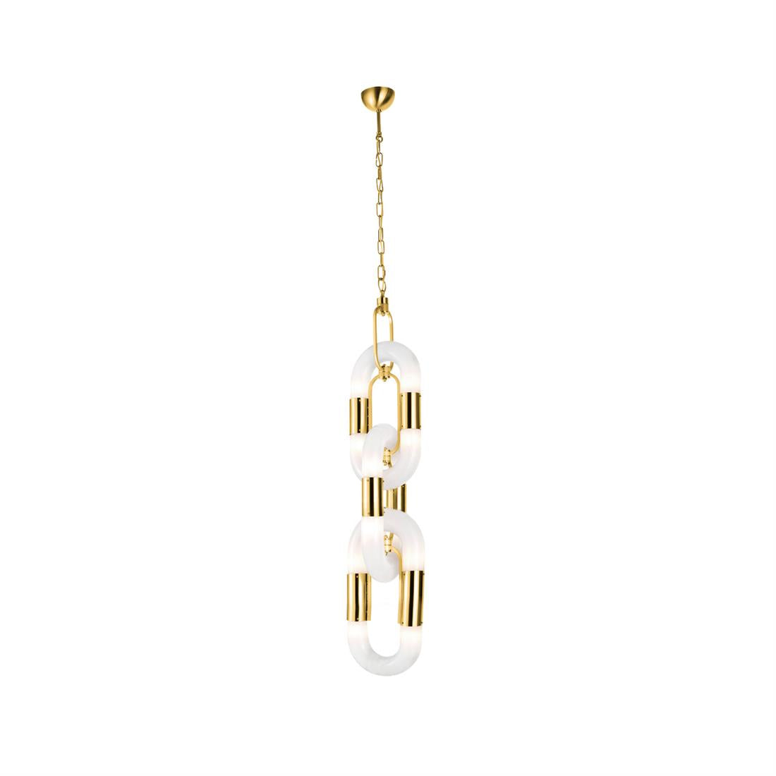 Moderne hanglamp van roestvrij staal met ketting