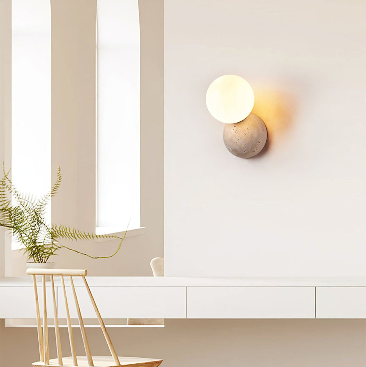 Cethair travertin wandlamp
