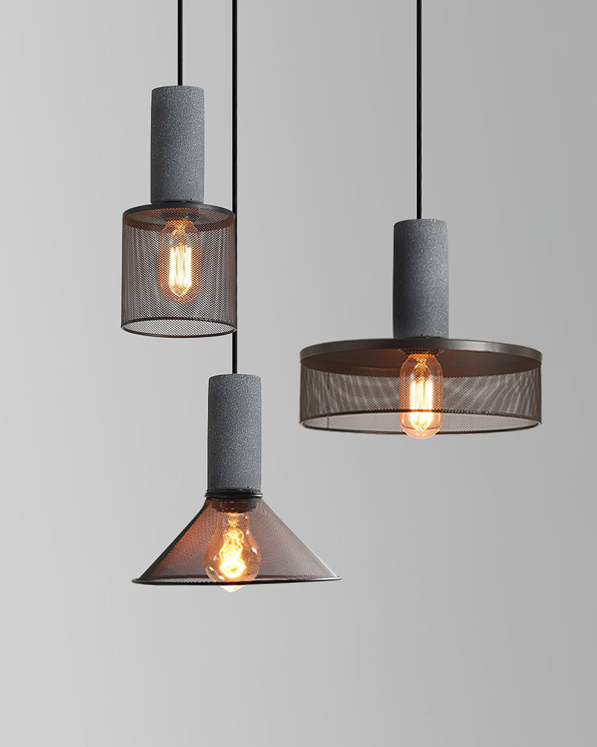 Lumeraine hanglamp van cement met mesh