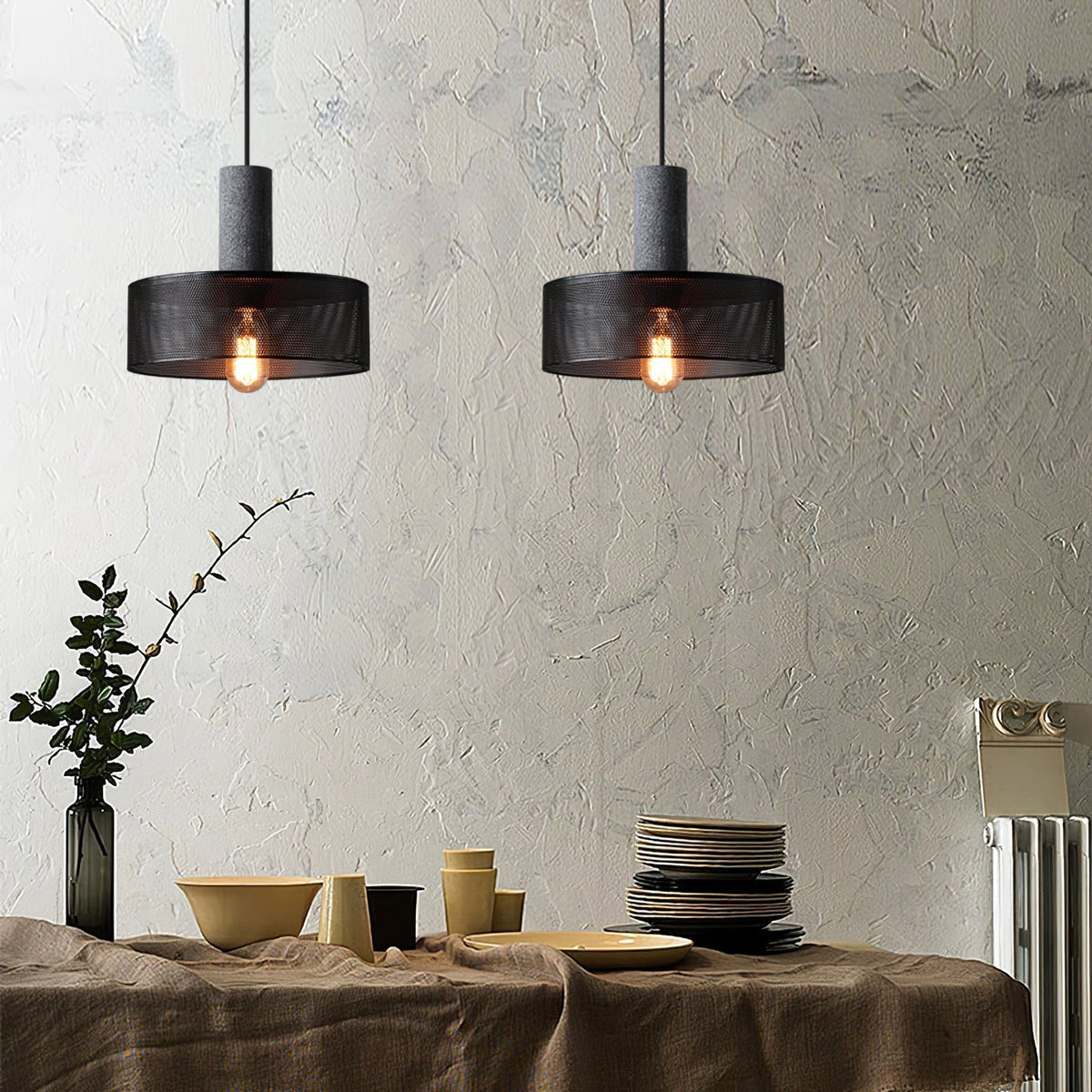Lumeraine hanglamp van cement met mesh