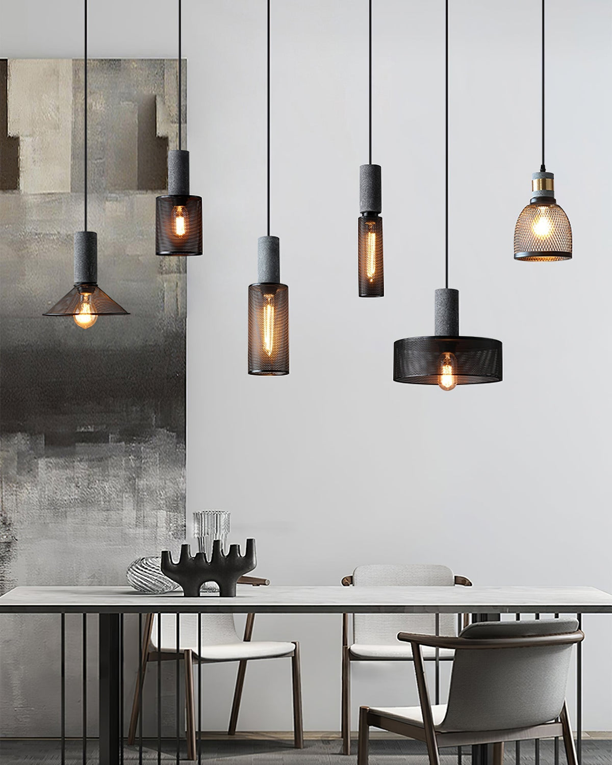 Lumeraine hanglamp van cement met mesh