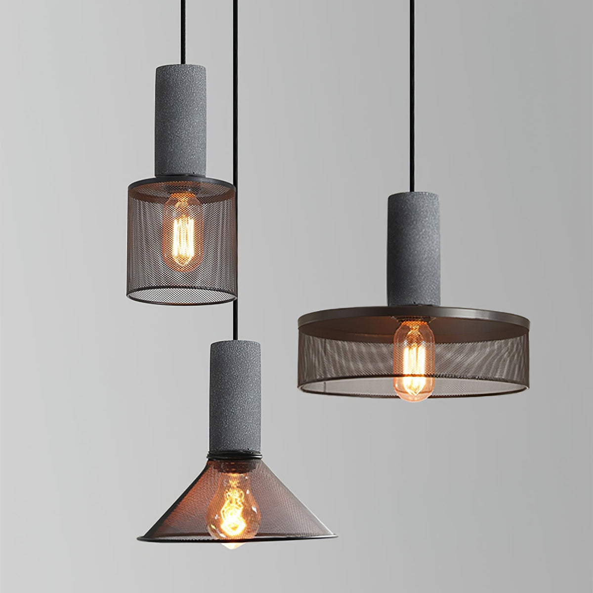 Lumeraine hanglamp van cement met mesh