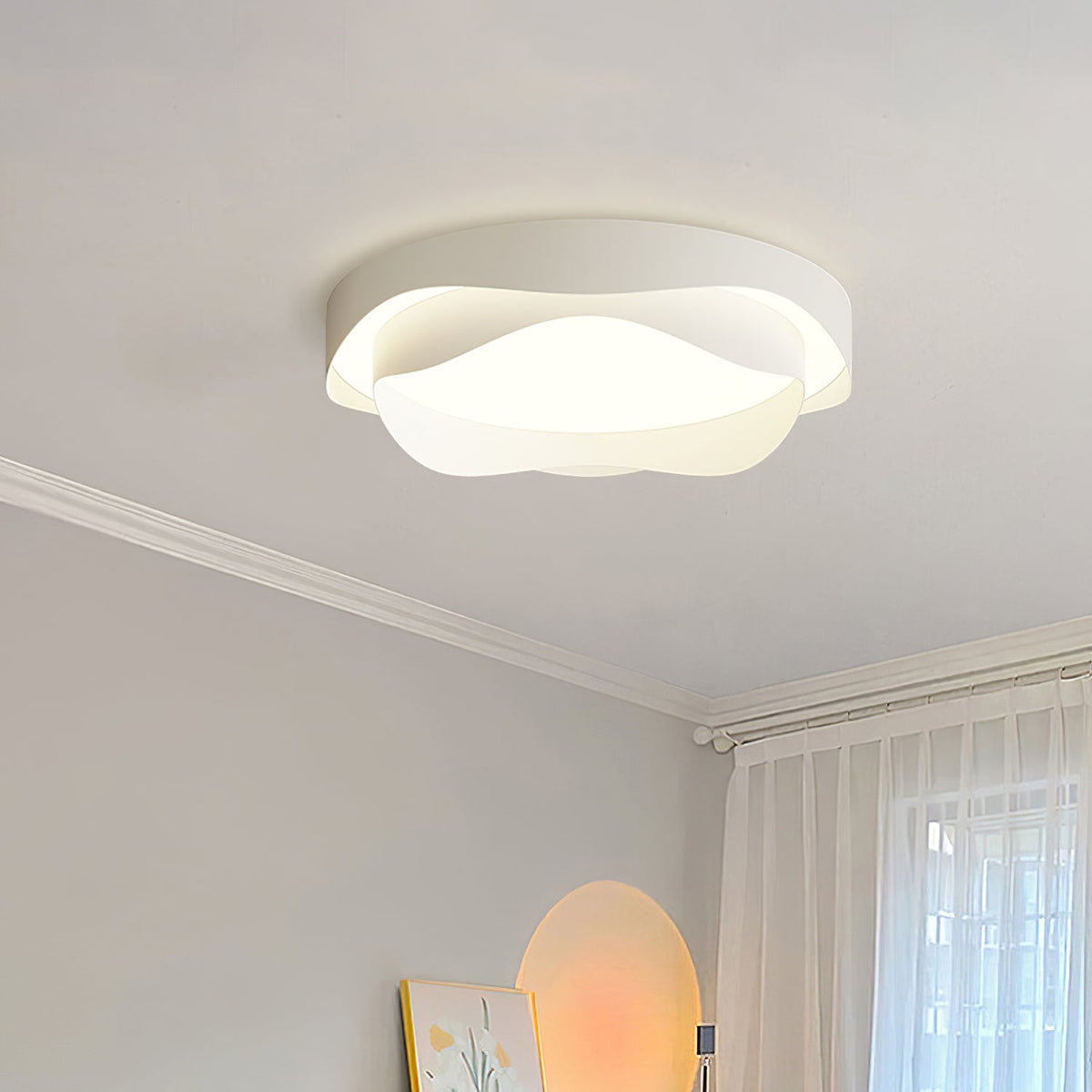 Elaisise plafondlamp Wit voor woonkamer