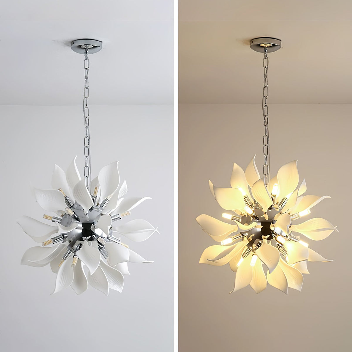 Avir hanglamp met keramische bloemblaadjes