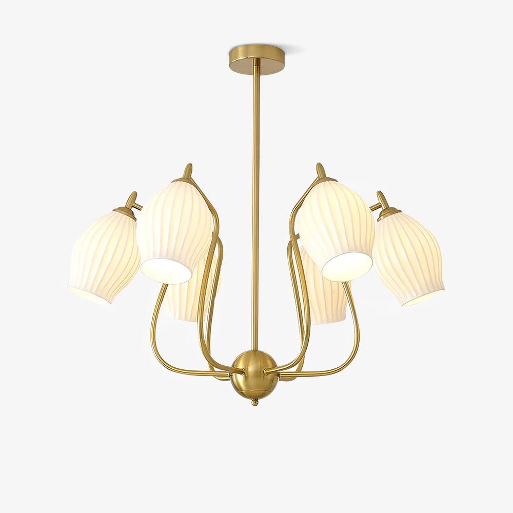 Pravin Kroonluchter keramiek Ribbed Sculptural glas Elegant