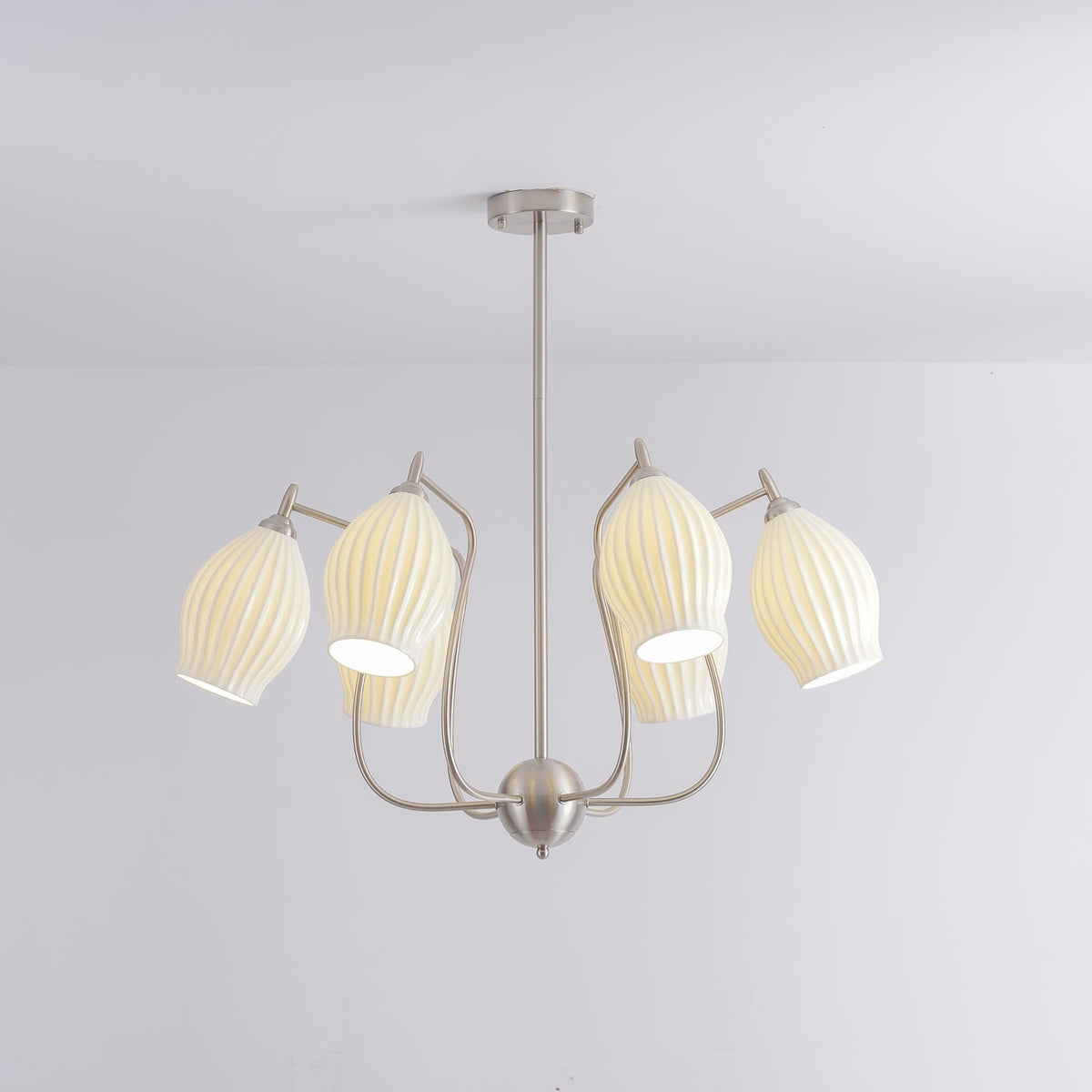 Pravin Kroonluchter keramiek Ribbed Sculptural glas Elegant