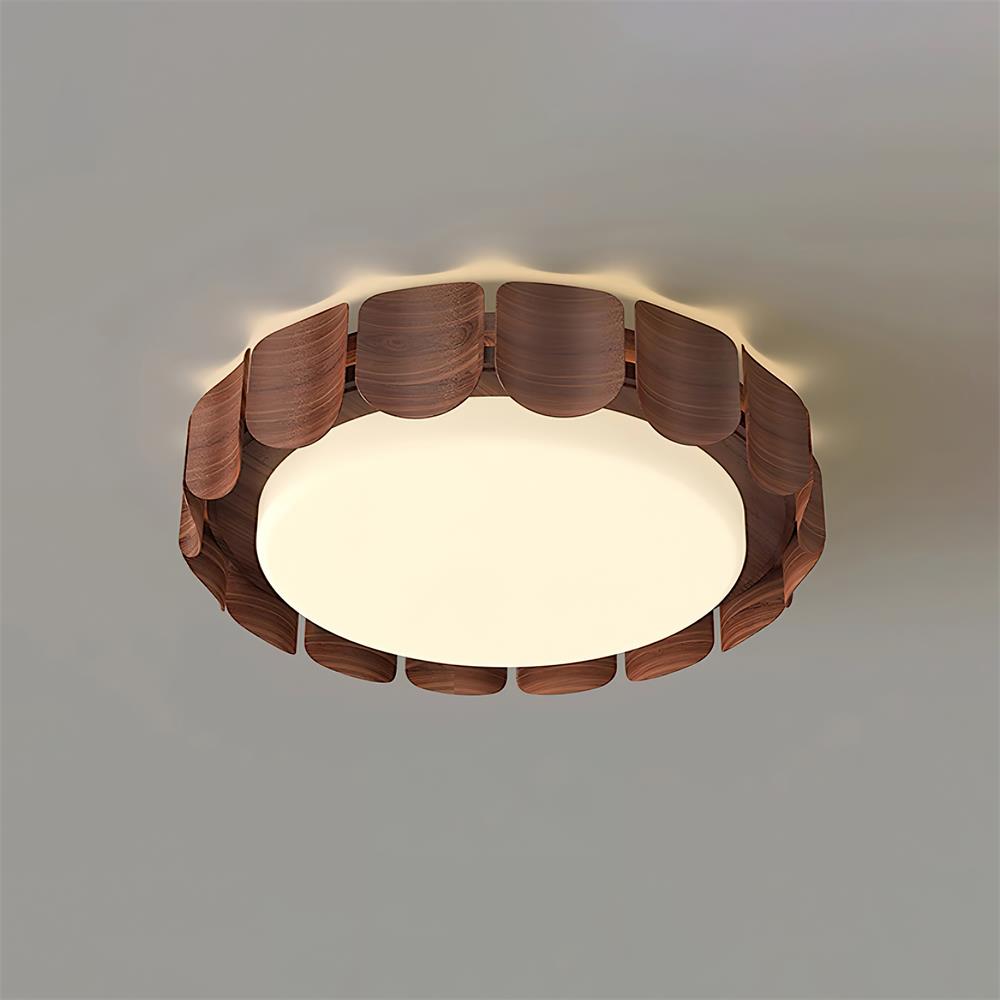 Ardura walnoothout plafondlamp met LED