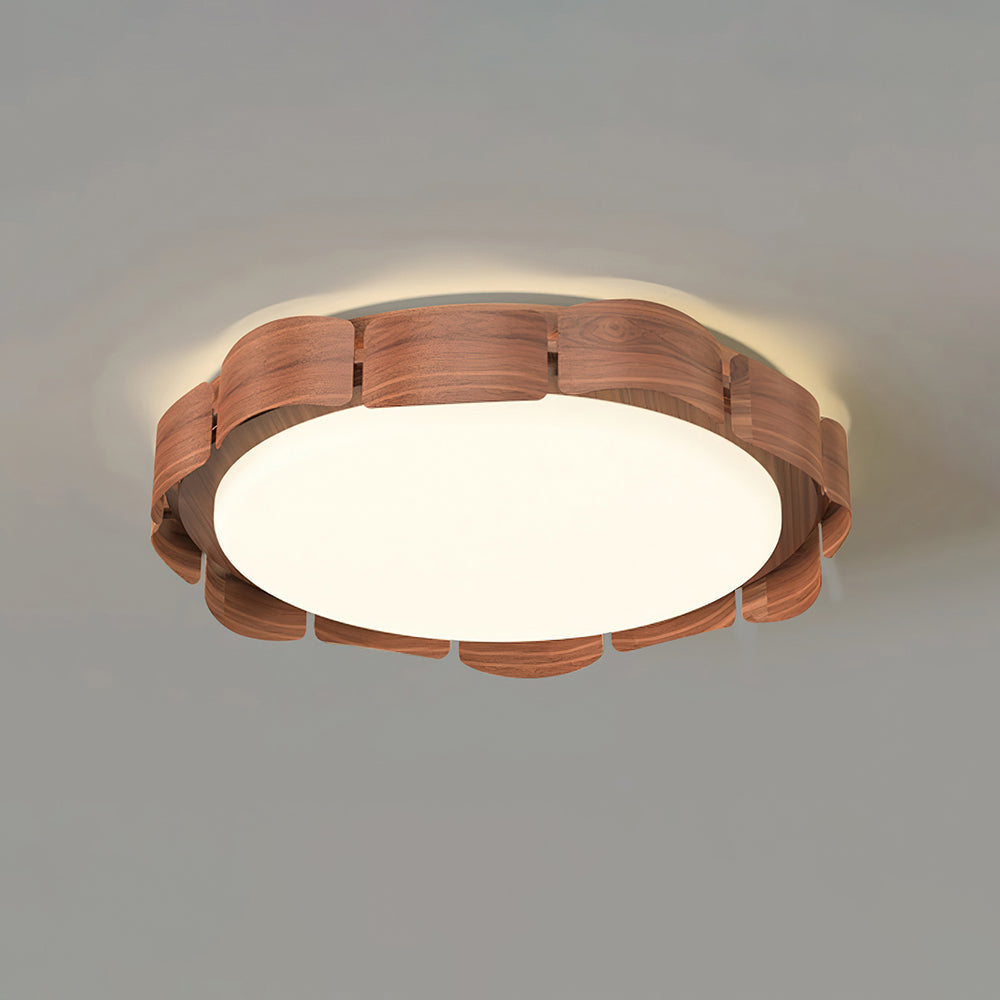 Ardura walnoothout plafondlamp met LED