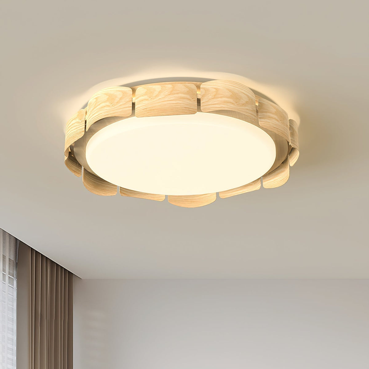 Ardura walnoothout plafondlamp met LED