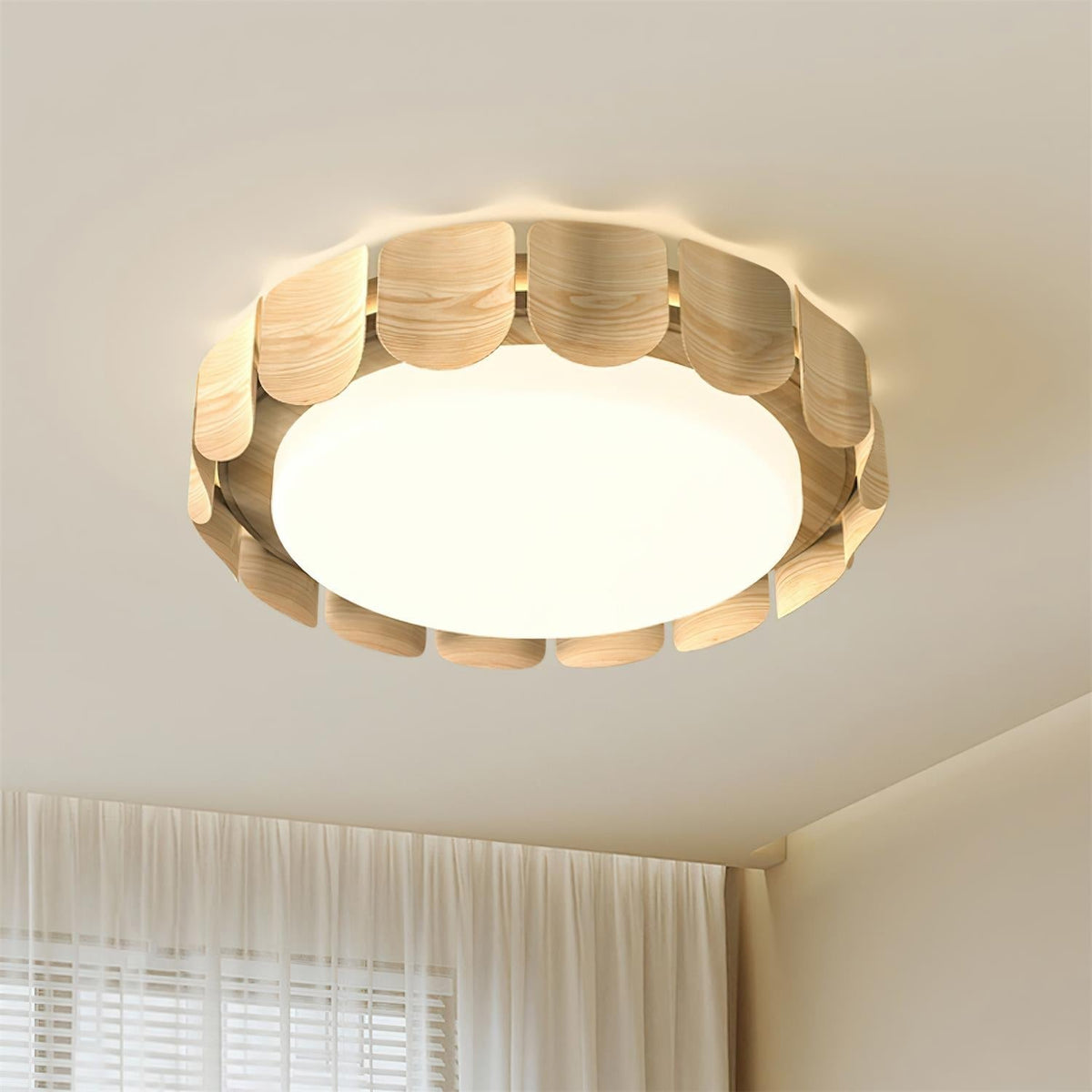 Ardura walnoothout plafondlamp met LED