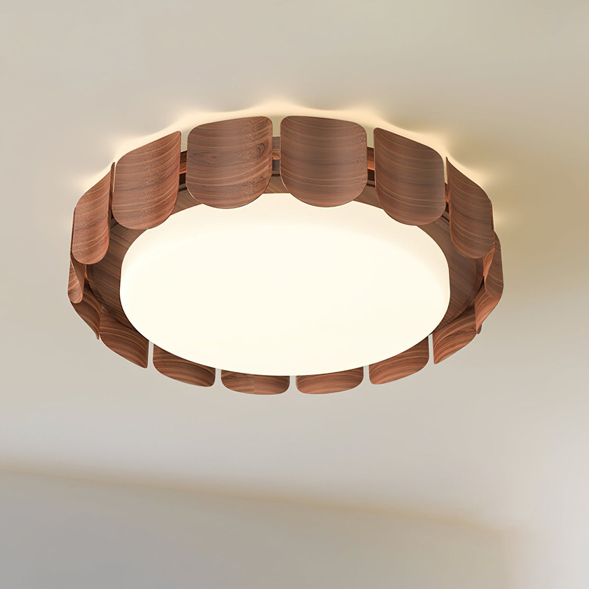 Ardura walnoothout plafondlamp met LED