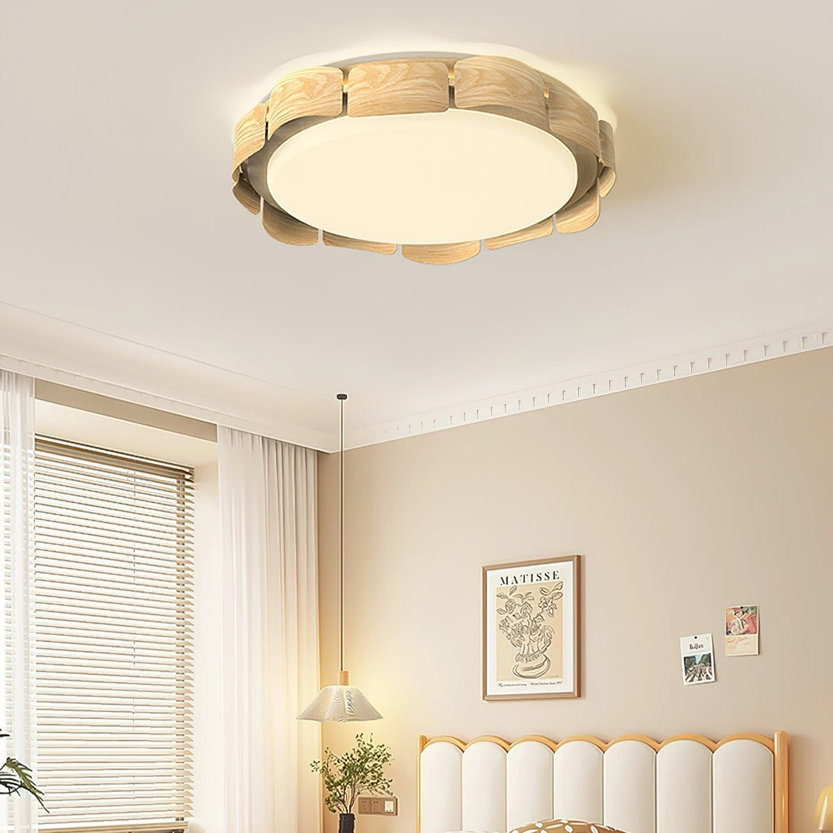 Ardura walnoothout plafondlamp met LED