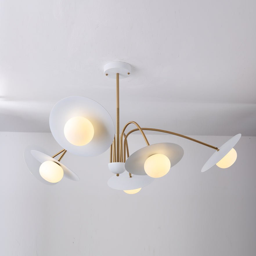 Lark kroonluchter met art deco-geïnspireerde paddenstoel