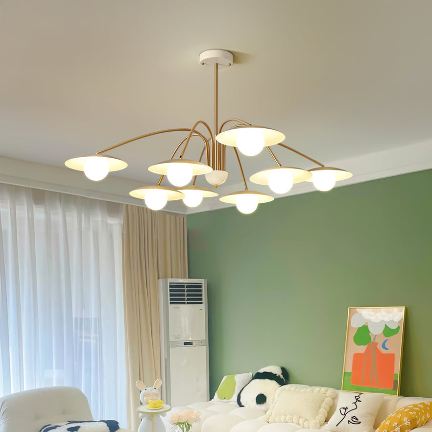 Lark kroonluchter met art deco-geïnspireerde paddenstoel