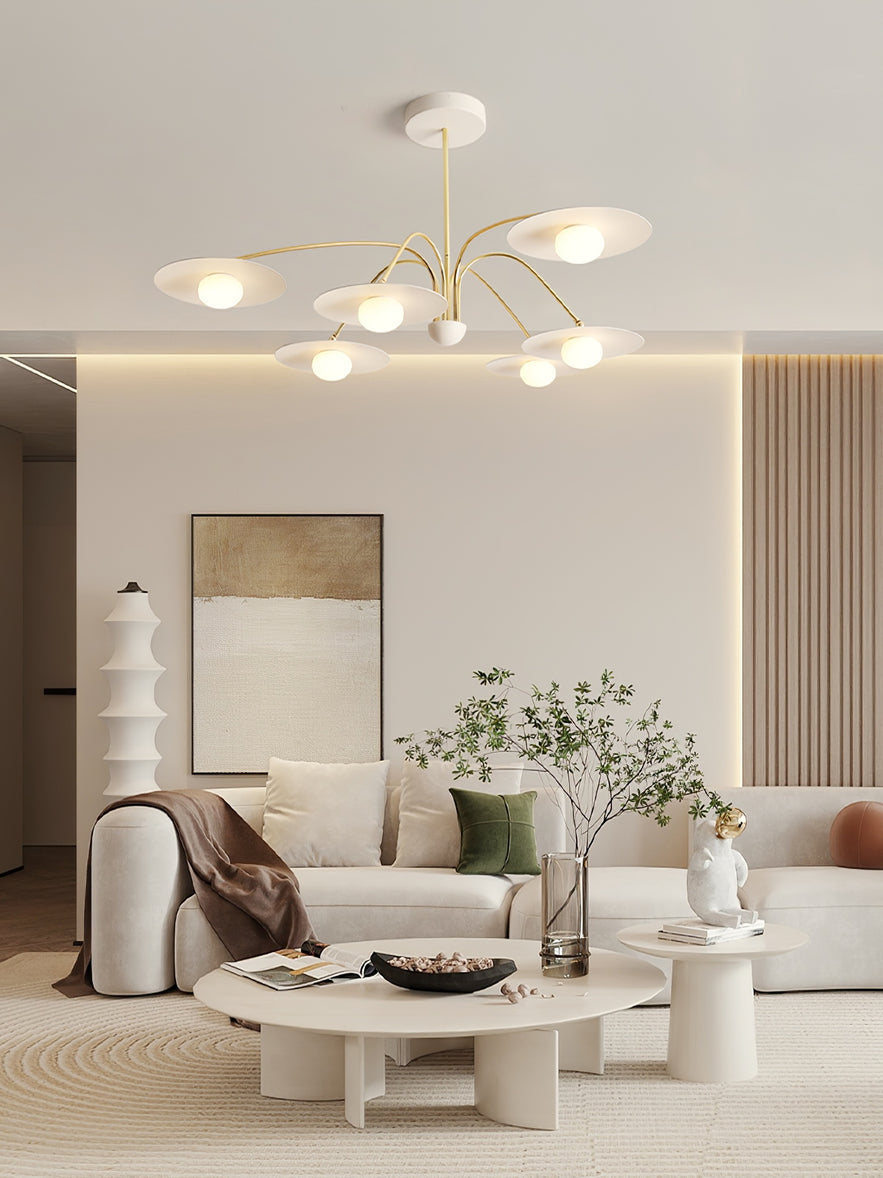 Lark kroonluchter met art deco-geïnspireerde paddenstoel