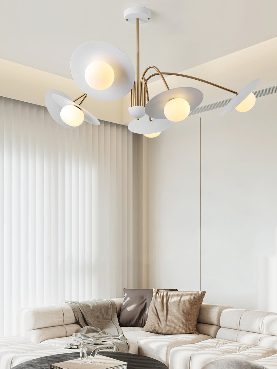 Lark kroonluchter met art deco-geïnspireerde paddenstoel