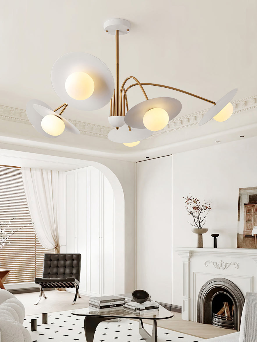Lark kroonluchter met art deco-geïnspireerde paddenstoel