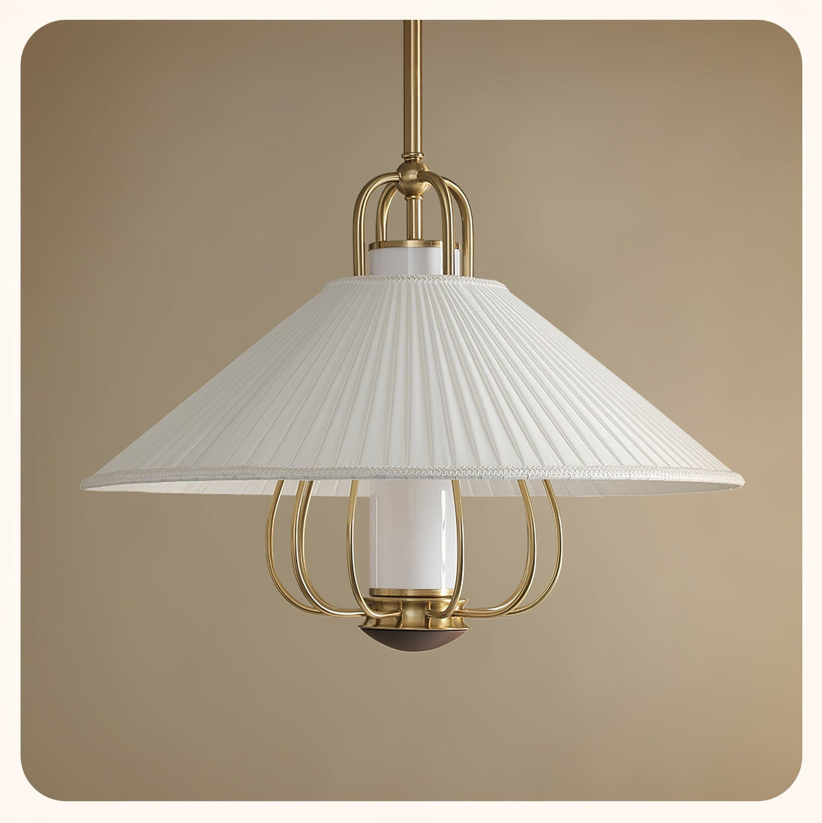 Solisiella hanglamp stof goud LED voor eetkamer