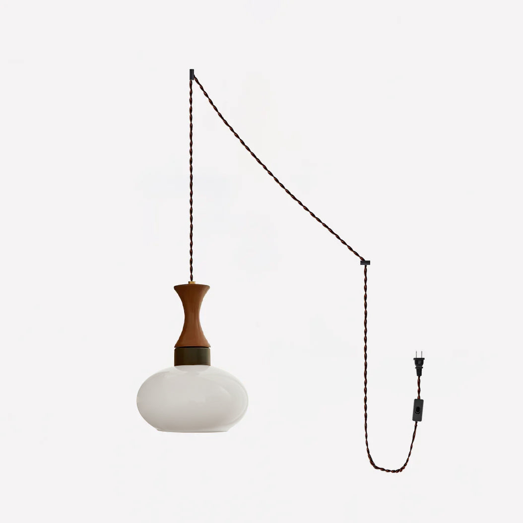 Chara hanglamp met stekker in bruin