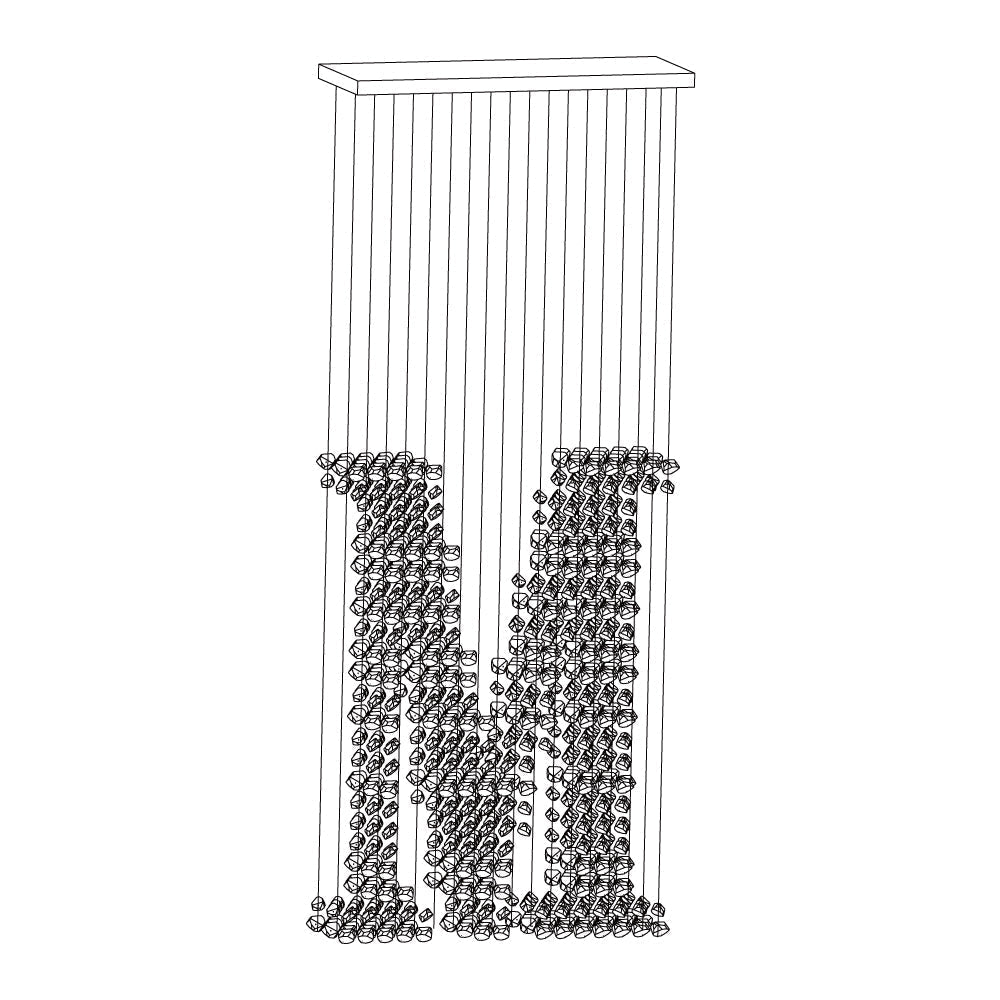 Marinelle Koolsteensculpturale Kroonluchter met Letter M tot R