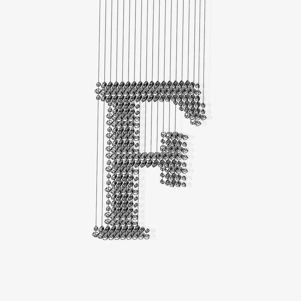 Facet Minimalistische kroonluchter van steen