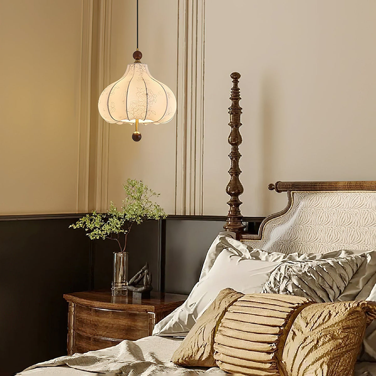 Favian Vintage Houten hanglamp