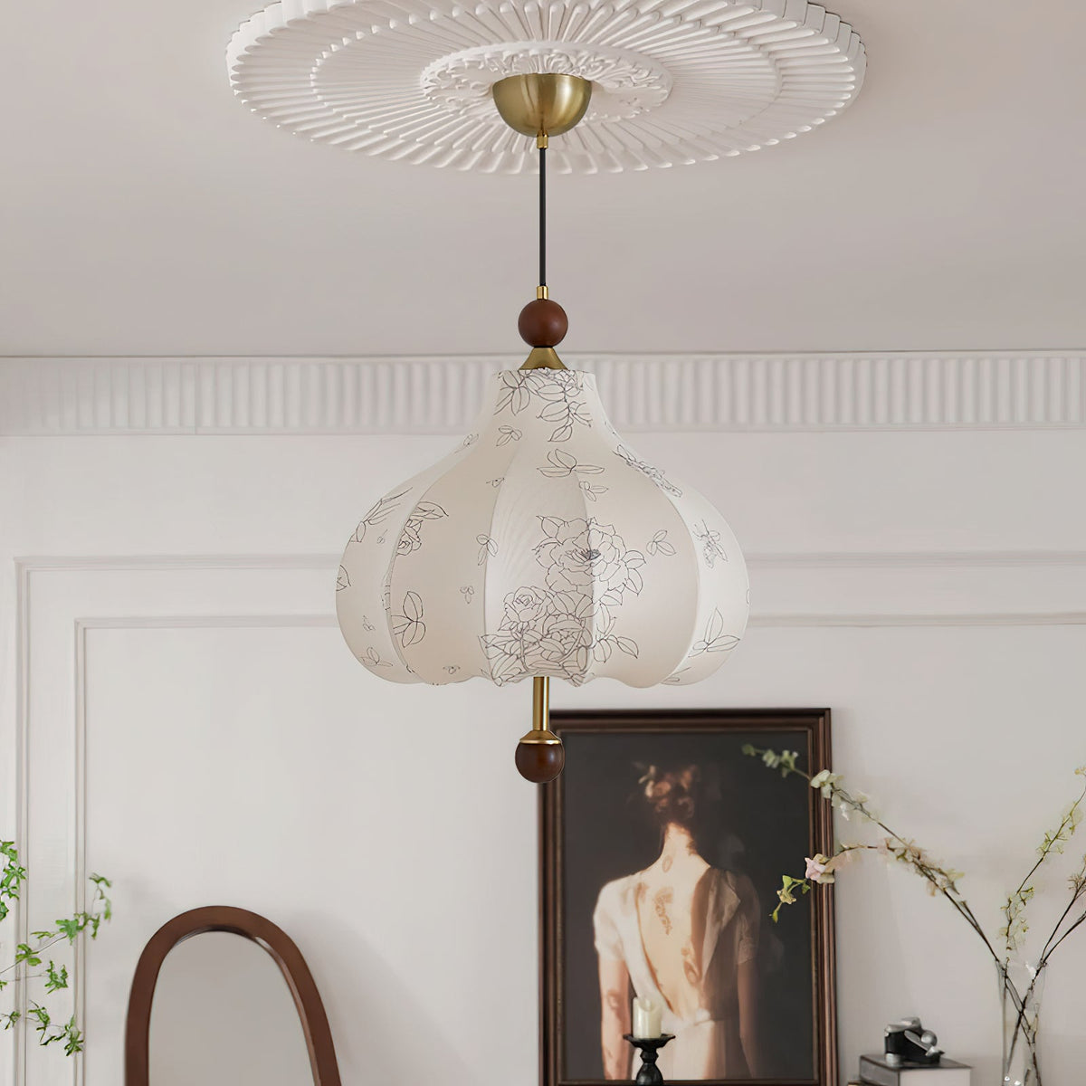 Favian Vintage Houten hanglamp