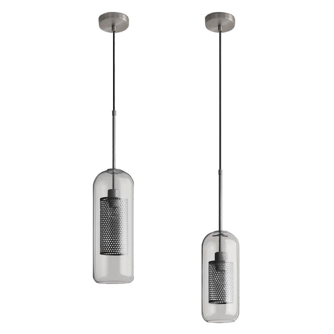 Veleine hanglamp met glazen kap voor woonkamer