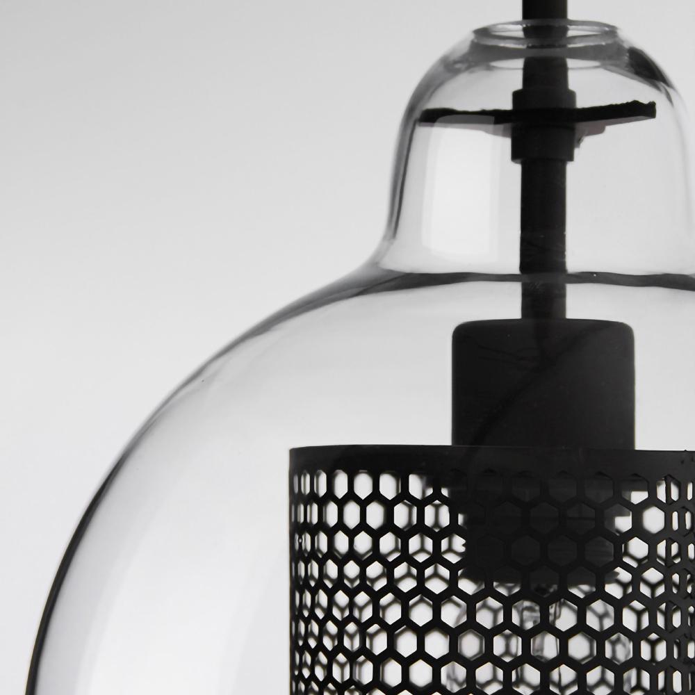 Veleine hanglamp met glazen kap voor woonkamer
