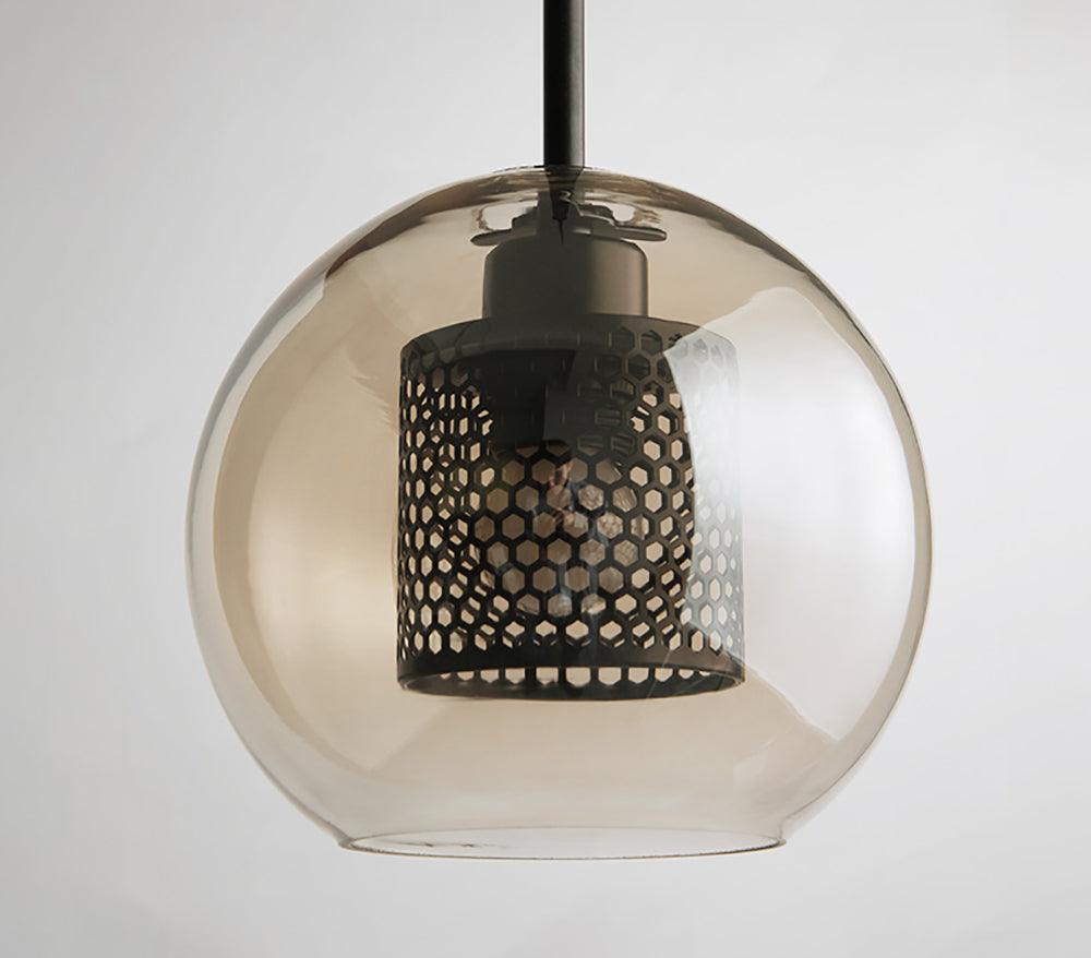 Veleine hanglamp met glazen kap voor woonkamer