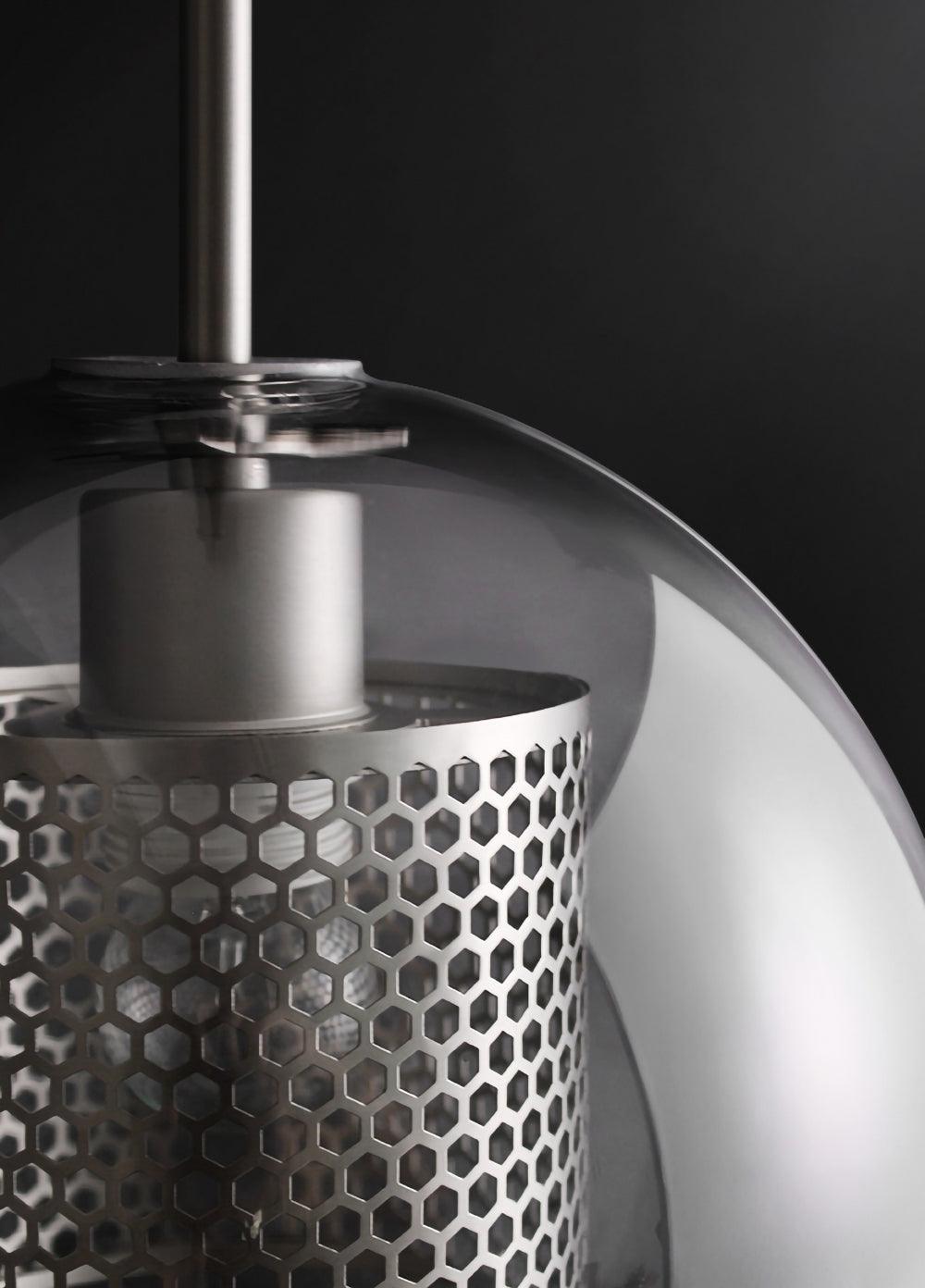 Veleine hanglamp met glazen kap voor woonkamer