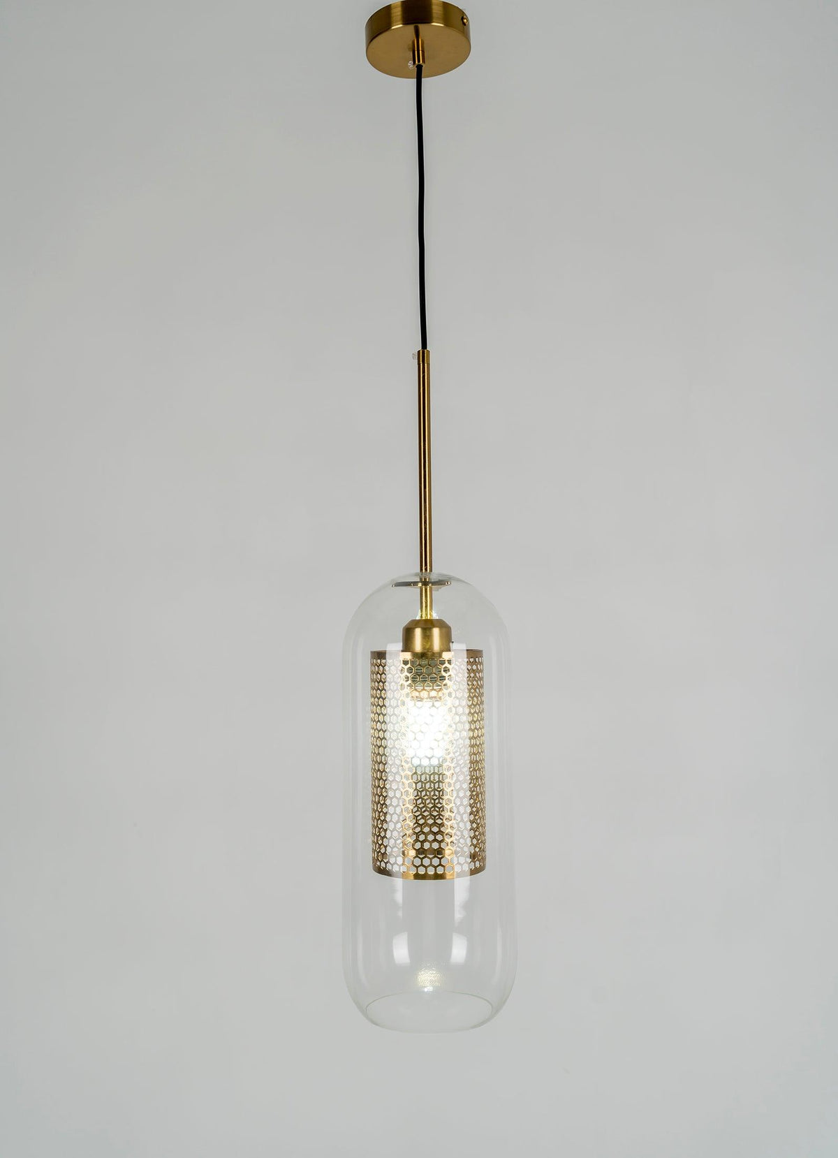 Veleine hanglamp met glazen kap voor woonkamer