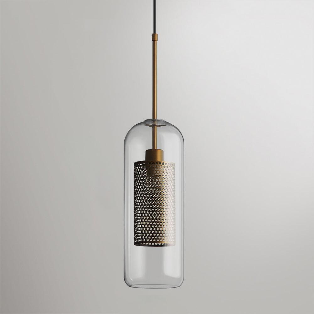 Veleine hanglamp met glazen kap voor woonkamer