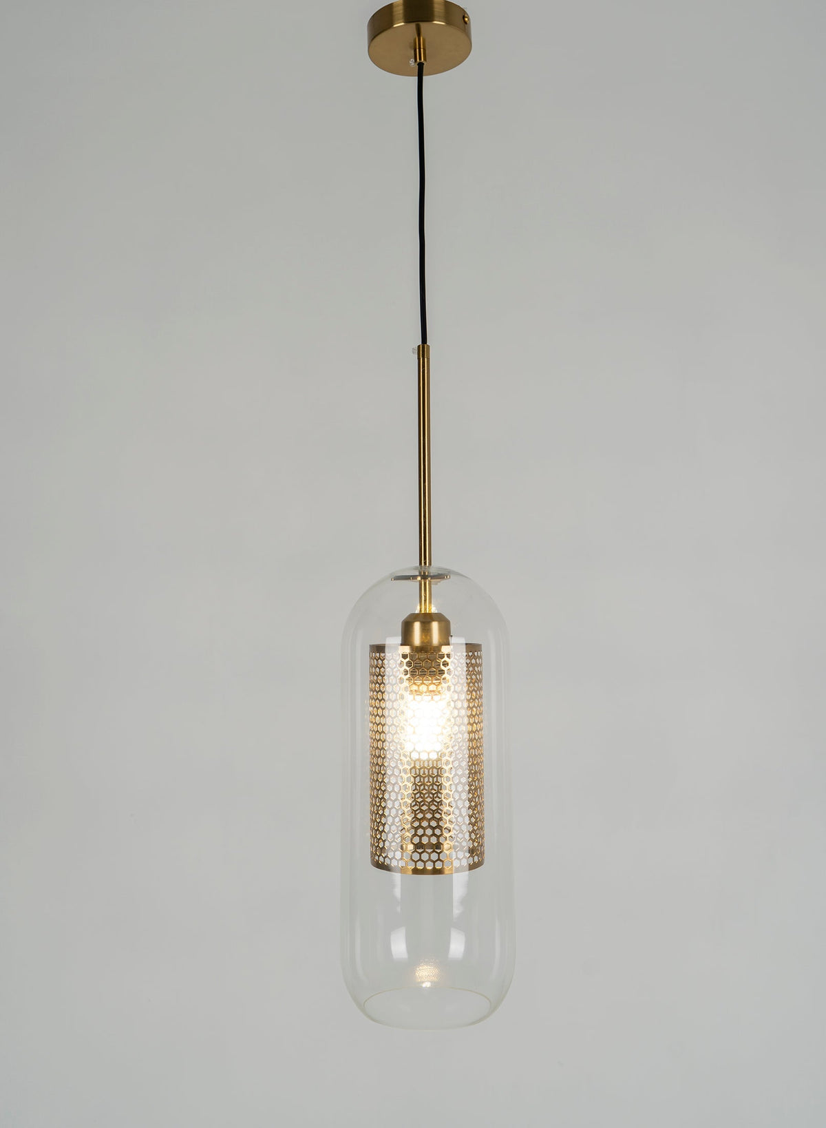 Veleine hanglamp met glazen kap voor woonkamer