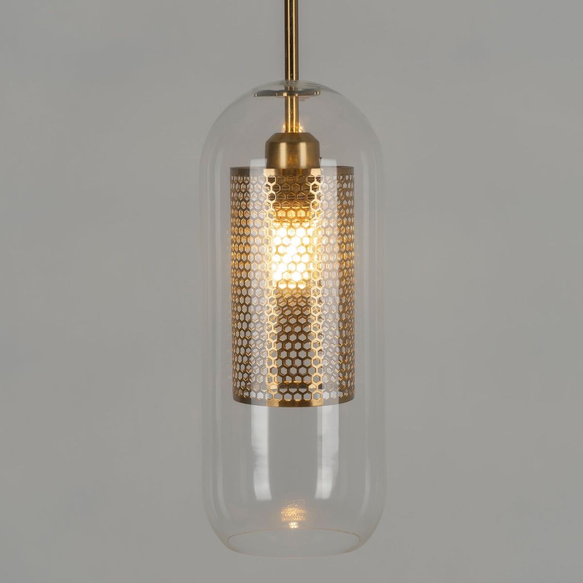 Veleine hanglamp met glazen kap voor woonkamer