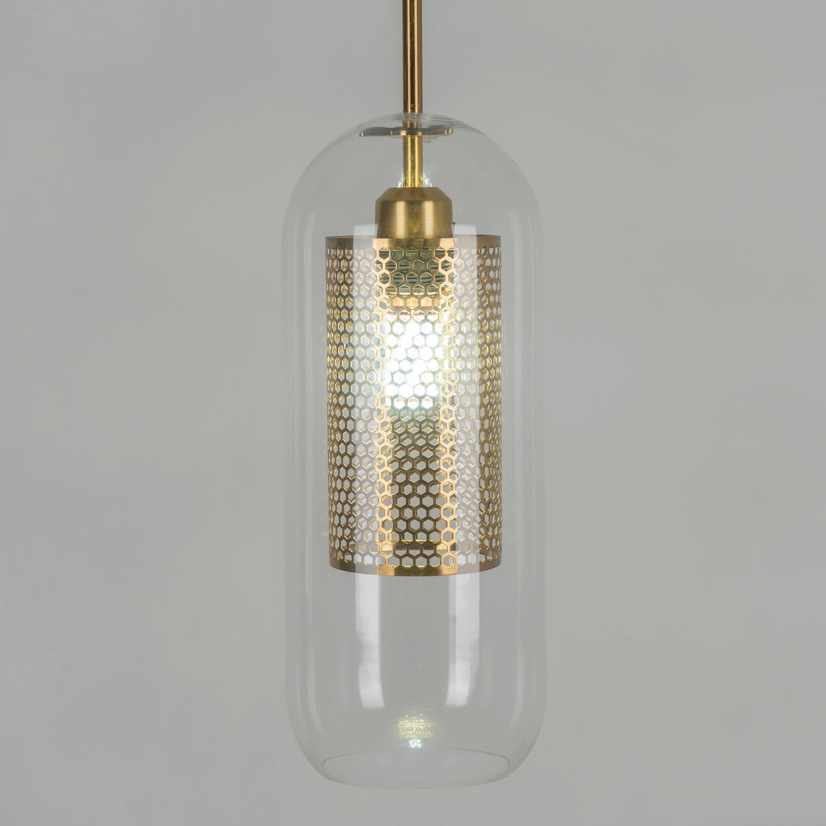 Veleine hanglamp met glazen kap voor woonkamer