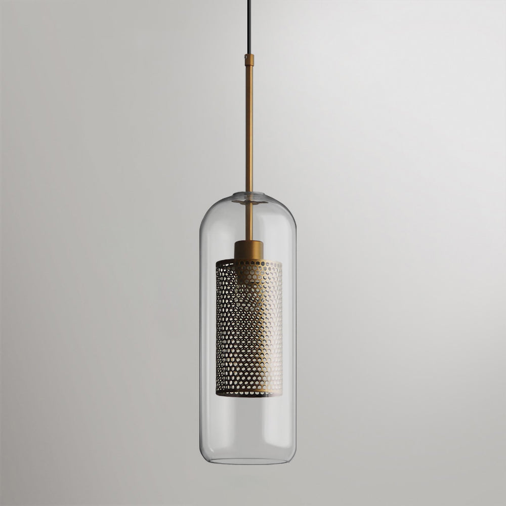 Veleine hanglamp met glazen kap voor woonkamer